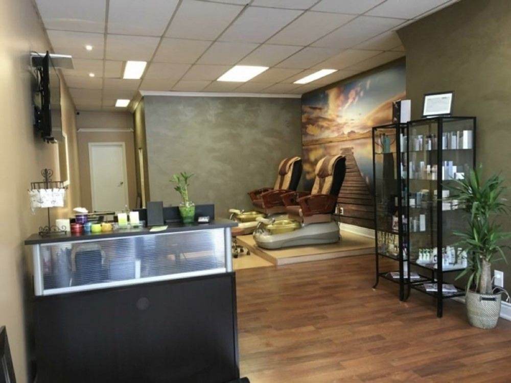 Reception and pedicure chairs
