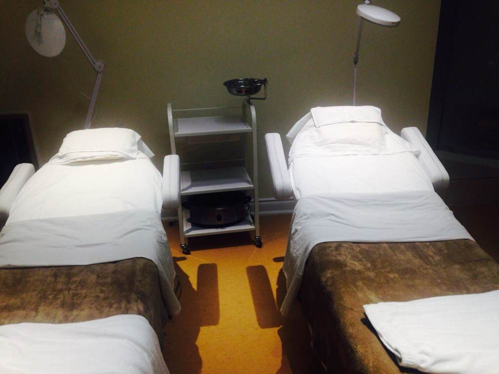 Two facial beds